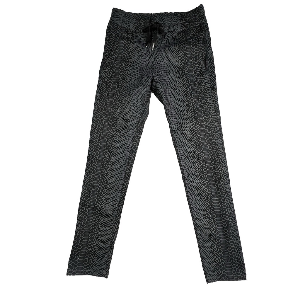 Bevy Flog Shely Drawstring Pants  Women's Size 24 Black Snake Pattern‎ Stretch